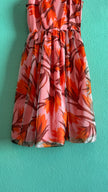 Vintage 1970s-Style Marschner Pink & Orange Botanical Print Dress