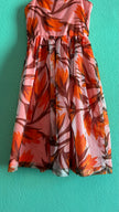 Vintage 1970s-Style Marschner Pink & Orange Botanical Print Dress