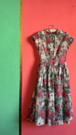 Vintage 1950s-Style Painterly Floral Fit-and-Flare Dress