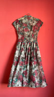 Vintage 1950s-Style Painterly Floral Fit-and-Flare Dress