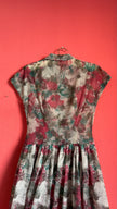 Vintage 1950s-Style Painterly Floral Fit-and-Flare Dress