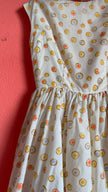 Vintage 1950s-Style Ivory Multicolour Dot Print Dress