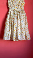 Vintage 1950s-Style Ivory Multicolour Dot Print Dress