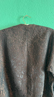 Vintage 1940s Dark Brown Brocade Jacket & Skirt Set with Fur-Trimmed Cuffs