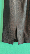 Vintage 1940s Dark Brown Brocade Jacket & Skirt Set with Fur-Trimmed Cuffs