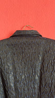 Vintage 1980s Midnight Blue Jacquard Cropped Blazer by Modeatelier Abele