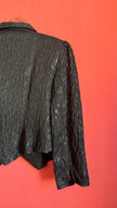 Vintage 1980s Midnight Blue Jacquard Cropped Blazer by Modeatelier Abele