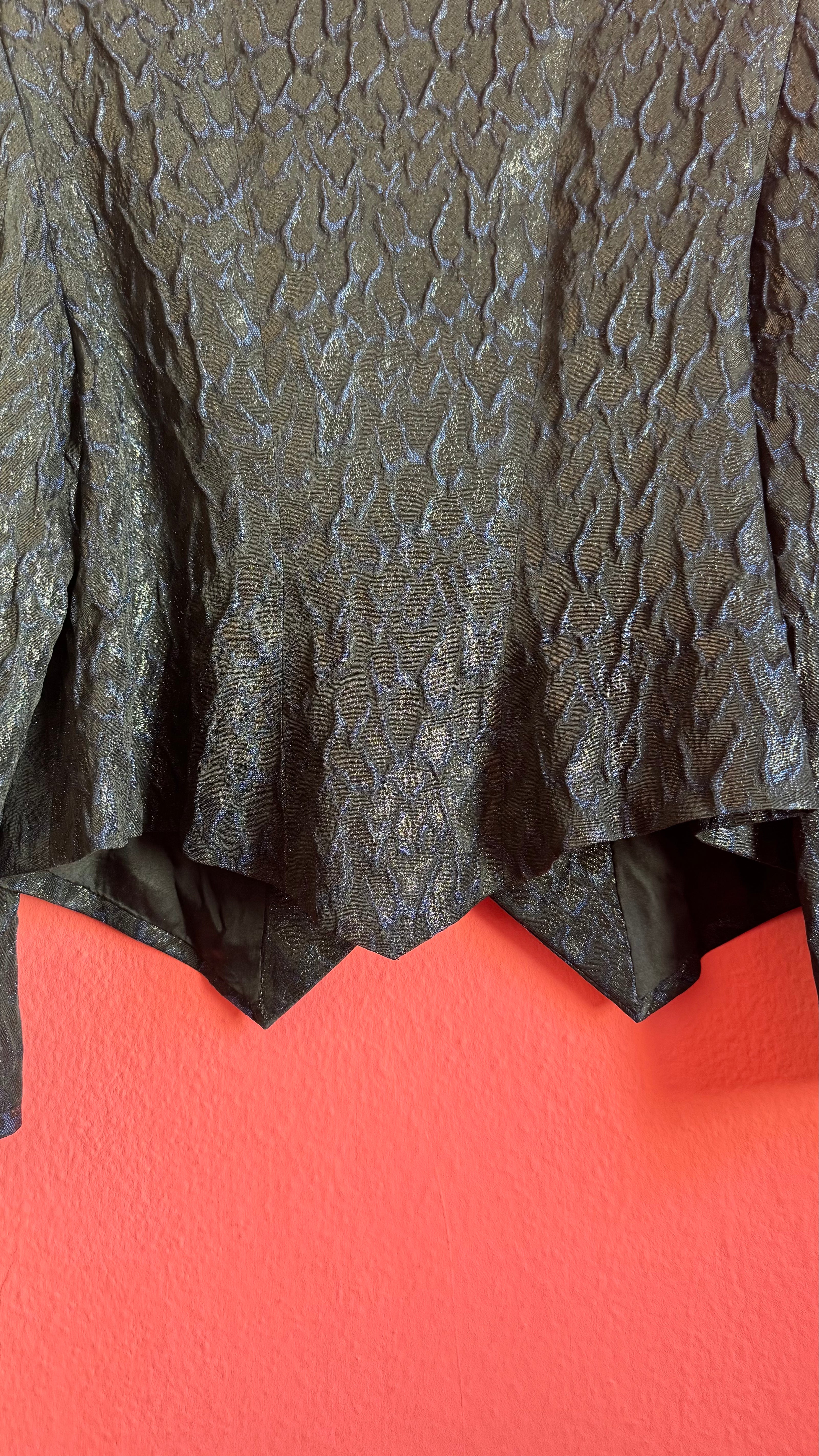 Vintage 1980s Midnight Blue Jacquard Cropped Blazer by Modeatelier Abele
