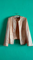 Vintage 1990s Peach Silk Jacket with Delicate Beaded Trim