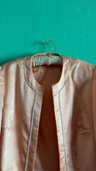 Vintage 1990s Peach Silk Jacket with Delicate Beaded Trim