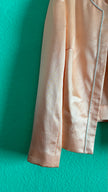 Vintage 1990s Peach Silk Jacket with Delicate Beaded Trim