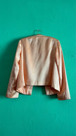 Vintage 1990s Peach Silk Jacket with Delicate Beaded Trim