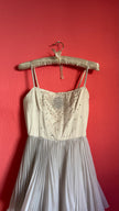 Vintage 1950s Ivory Rhinestone Tiered Evening Gown by Gisela-Modelle