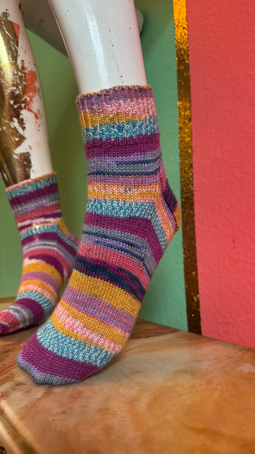 Multicolor Striped Acrylic Knit Socks – Made in Tuscany
