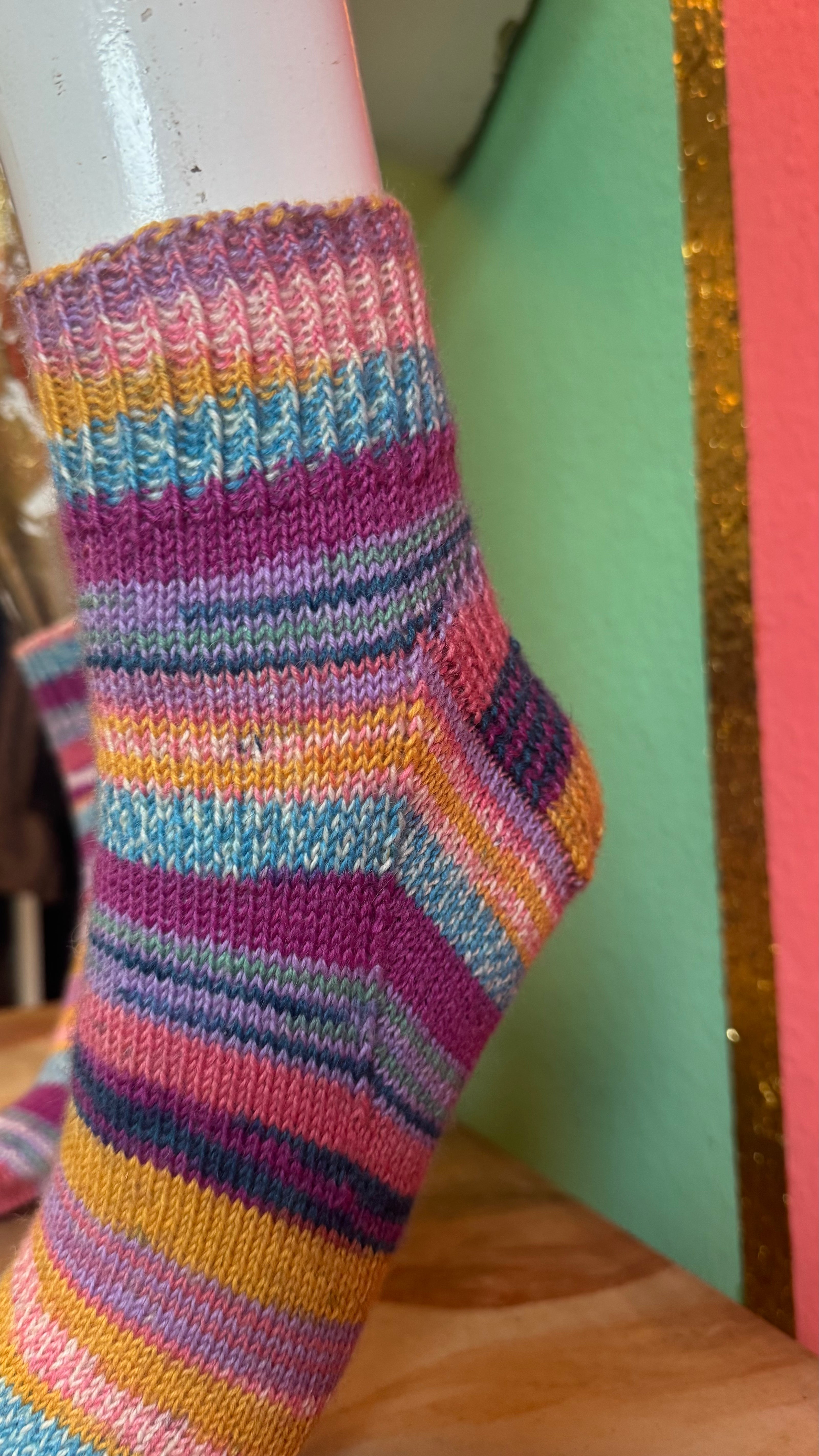 Multicolor Striped Acrylic Knit Socks – Made in Tuscany