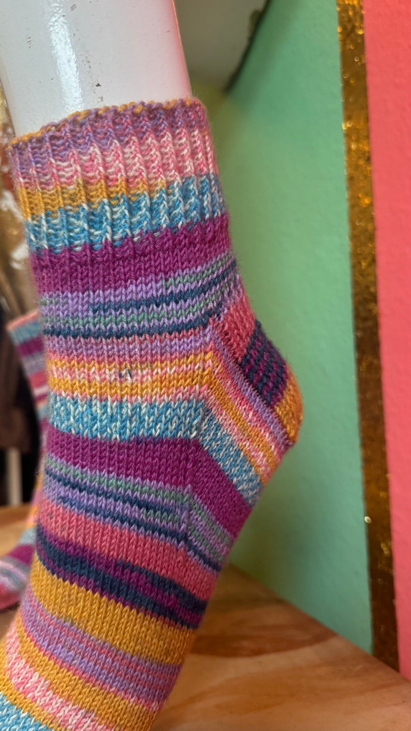Multicolor Striped Acrylic Knit Socks – Made in Tuscany