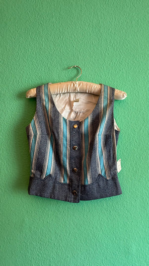 Vintage Striped Vest and Shorts Co-Ord Set