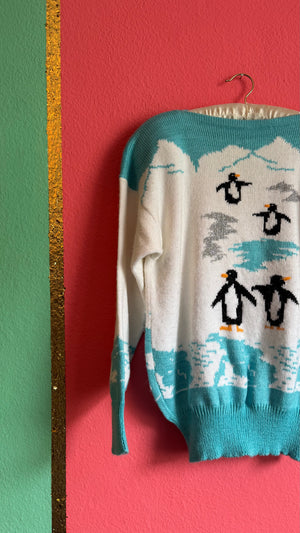 Penguin Intarsia Knit Sweater
