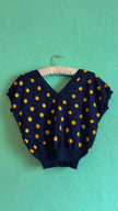 Handmade Navy & Mustard Polka Dot Knit Sweater Vest