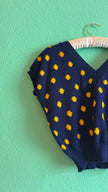 Handmade Navy & Mustard Polka Dot Knit Sweater Vest