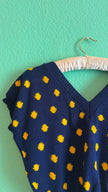 Handmade Navy & Mustard Polka Dot Knit Sweater Vest