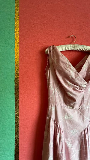 Vintage Pink Cotton Dress With Matching Cropped Top