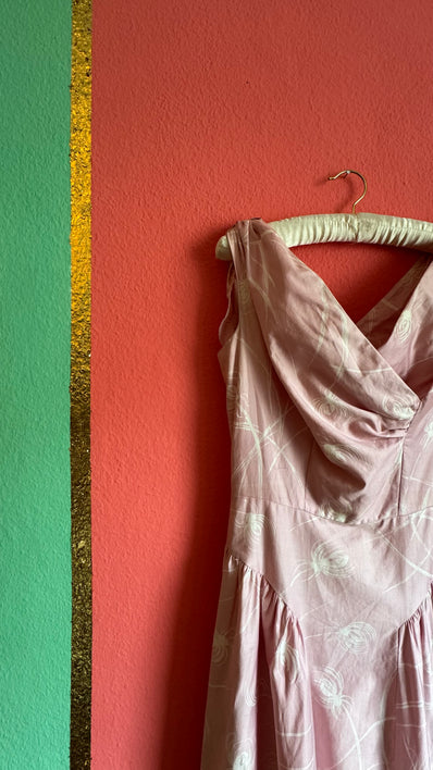 Vintage Pink Cotton Dress With Matching Cropped Top