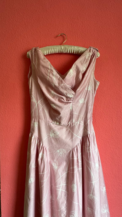 Vintage Pink Cotton Dress With Matching Cropped Top