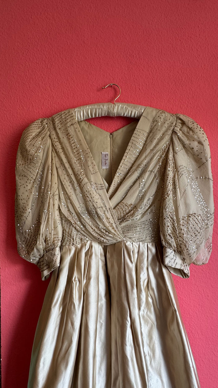 Trixi Schober Boutique Wien Champagne Beaded Evening Dress