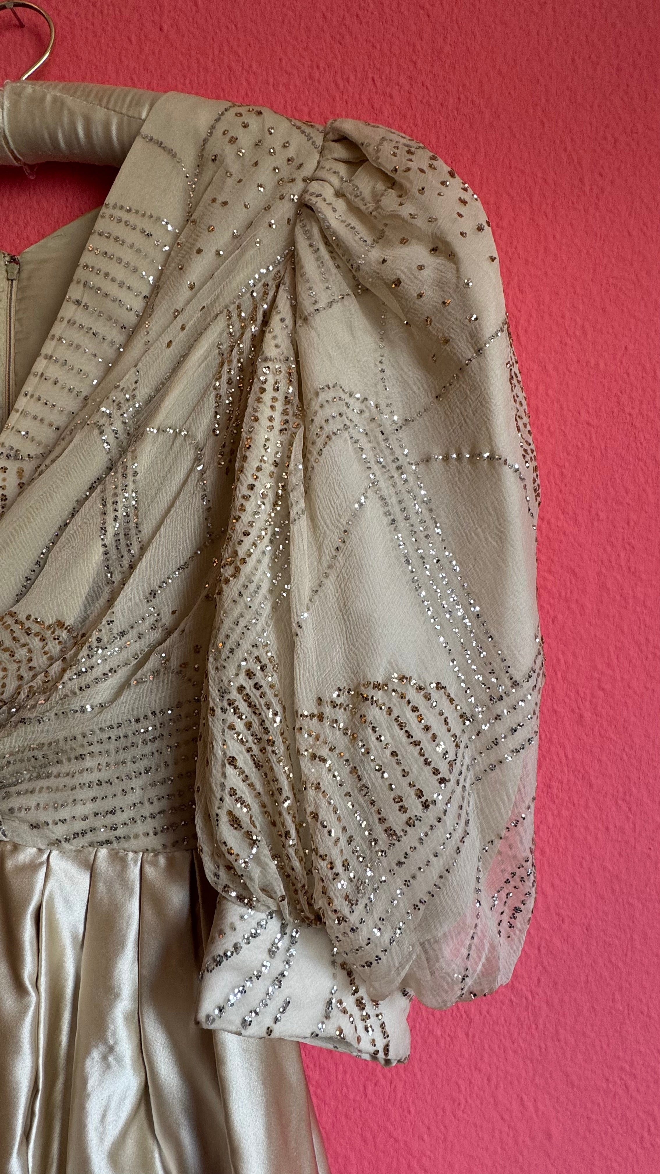 Trixi Schober Boutique Wien Champagne Beaded Evening Dress