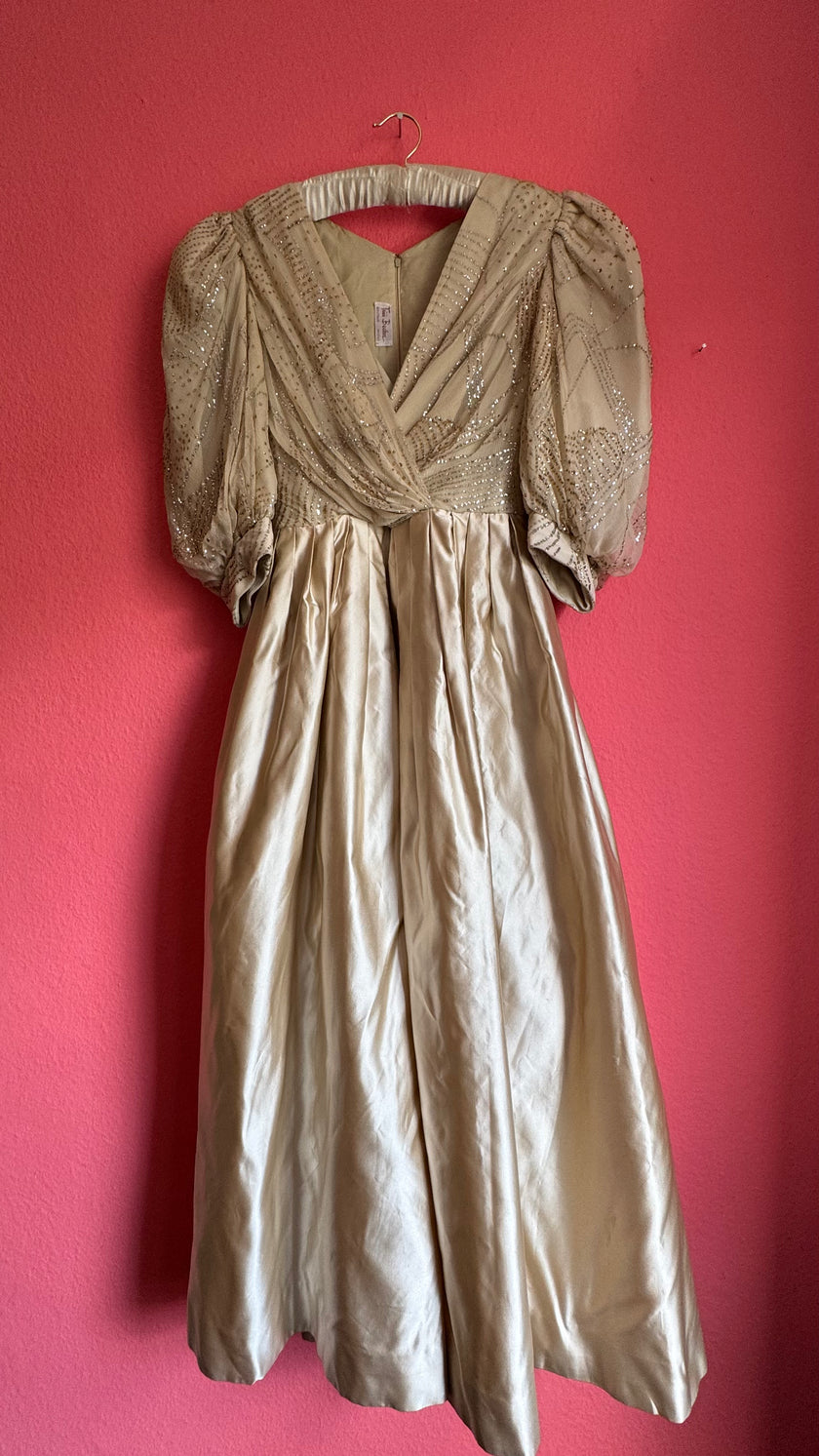Trixi Schober Boutique Wien Champagne Beaded Evening Dress
