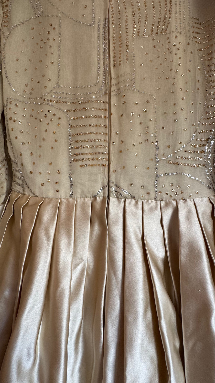 Trixi Schober Boutique Wien Champagne Beaded Evening Dress