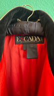 1990s Escada Red Satin And Black Velvet Embroidered Jacket