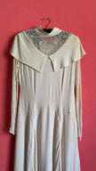 Vintage Ivory Crepe De Chine And Lace Maxi Dress