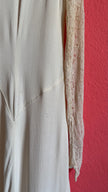 Vintage Ivory Crepe De Chine And Lace Maxi Dress