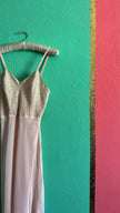1990s Blush Pink Lace Slip Dress