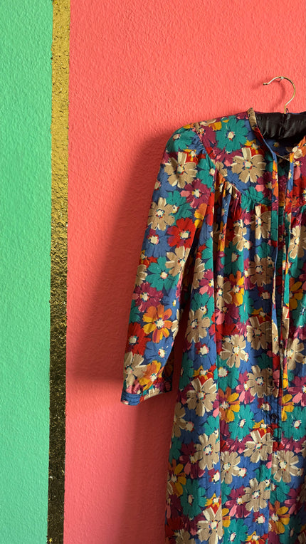 Vintage Floral Cotton House Dress