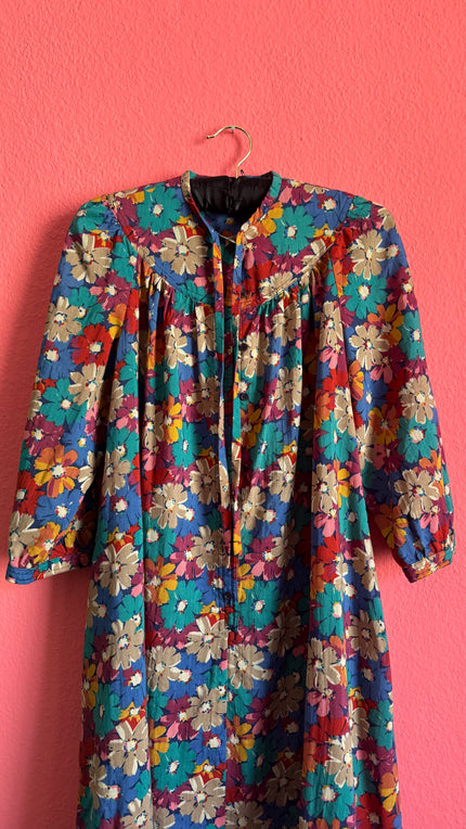 Vintage Floral Cotton House Dress
