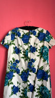 Vintage Blue Floral Shift Dress