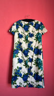Vintage Blue Floral Shift Dress