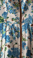 Vintage 1950s Blue Floral Cotton Dress