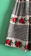 Vintage 1950s Gingham And Apple Print Cotton Dress