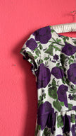 Vintage 1950s Purple Floral Cotton Dress