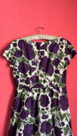 Vintage 1950s Purple Floral Cotton Dress