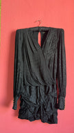 Balmain x H&M Black Draped Jacquard Blouse