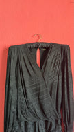 Balmain x H&M Black Draped Jacquard Blouse