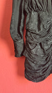 Balmain x H&M Black Draped Jacquard Blouse
