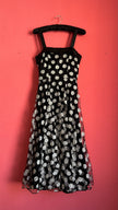 Black Polka Dot Tulle Dress with Satin Straps