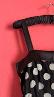 Black Polka Dot Tulle Dress with Satin Straps