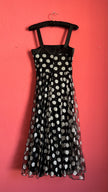 Black Polka Dot Tulle Dress with Satin Straps